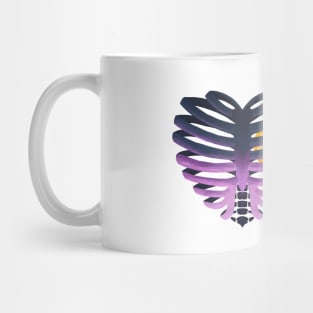 Purple ribs Golden hearts Mug